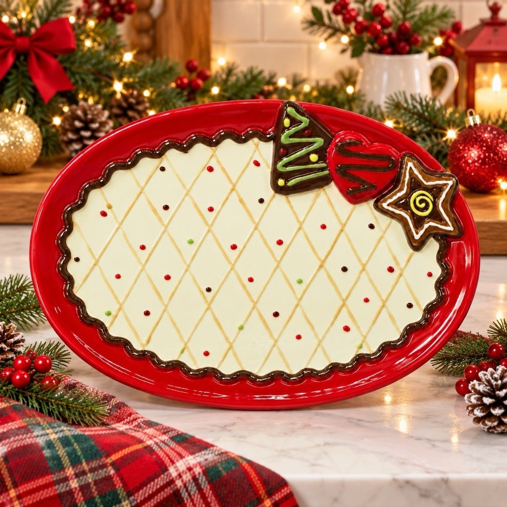 Christmas Cookie Platter Gingerbread Kitschmas Whimsical Candycore Serving Tray